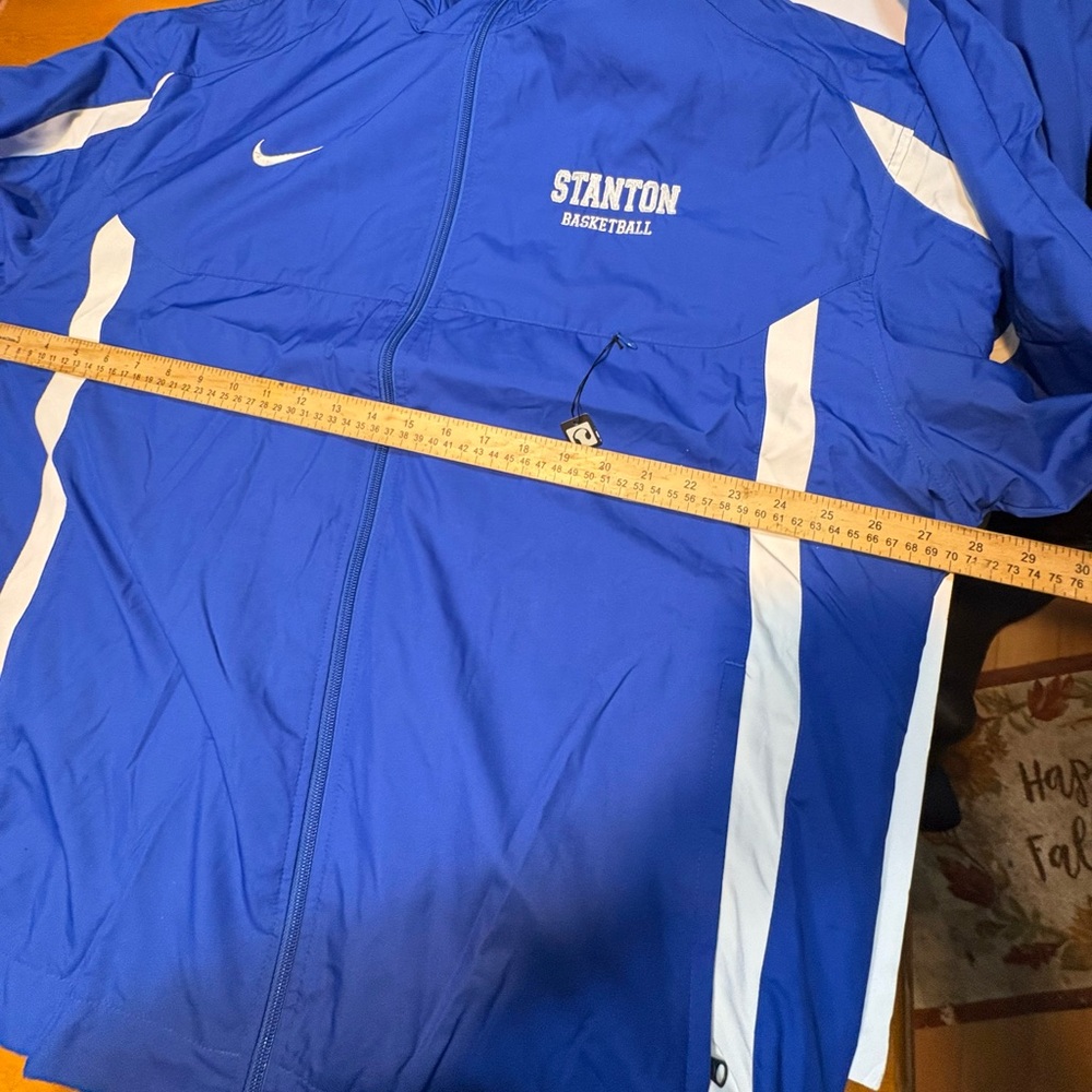 Nike blue and white windbreaker jacket with STANTON BASKETBALL men women xl - Picture 5 of 12